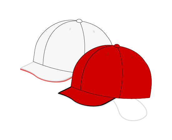 シンプルな赤白帽子のイラスト