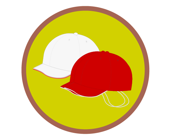 赤白帽子アイコンのイラスト