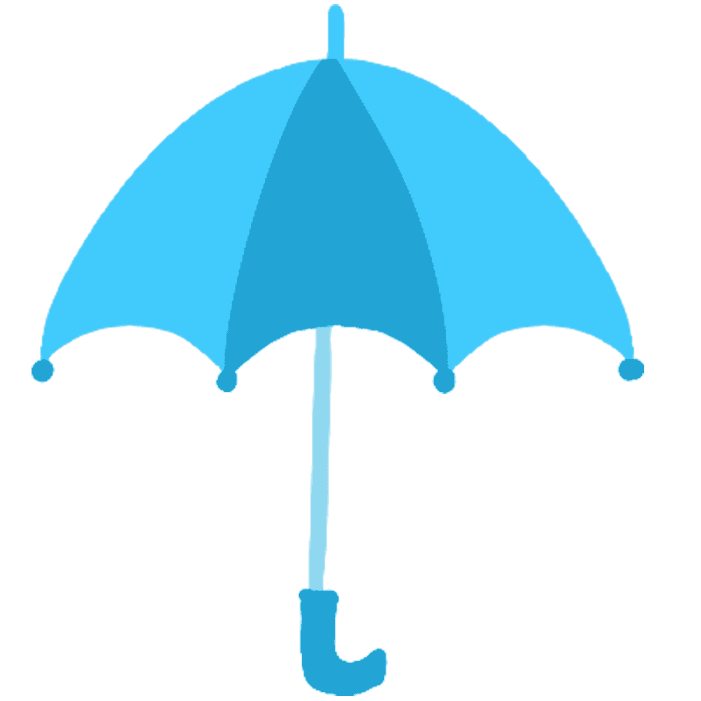 青い傘のイラスト