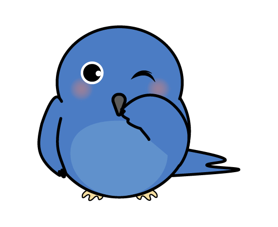 笑う青い鳥のイラスト