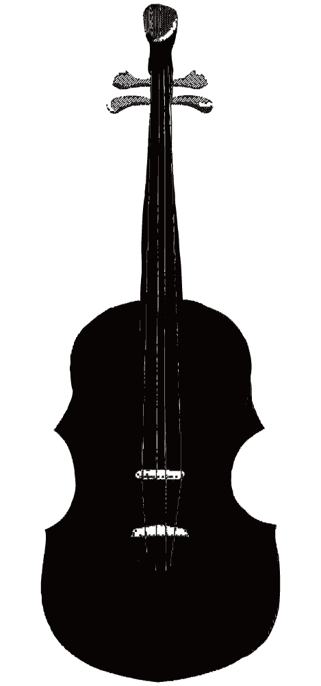 バイオリンのシルエットトーンのイラスト