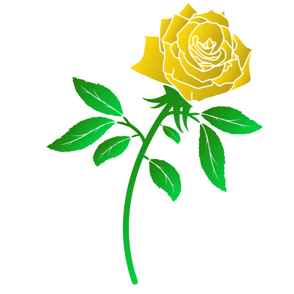 黄色い薔薇のイラスト