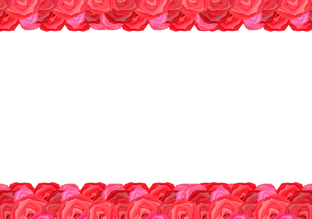 バラの四角フレーム(背景白1020×718)