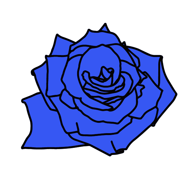 シンプルな青い薔薇のイラスト