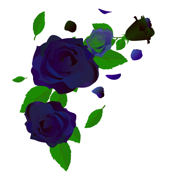 青い薔薇の花束のイラスト1