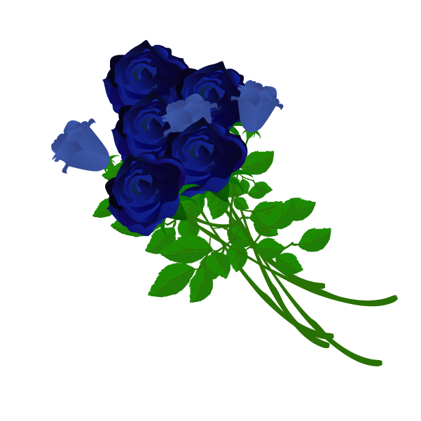 青い薔薇の花束のイラスト2