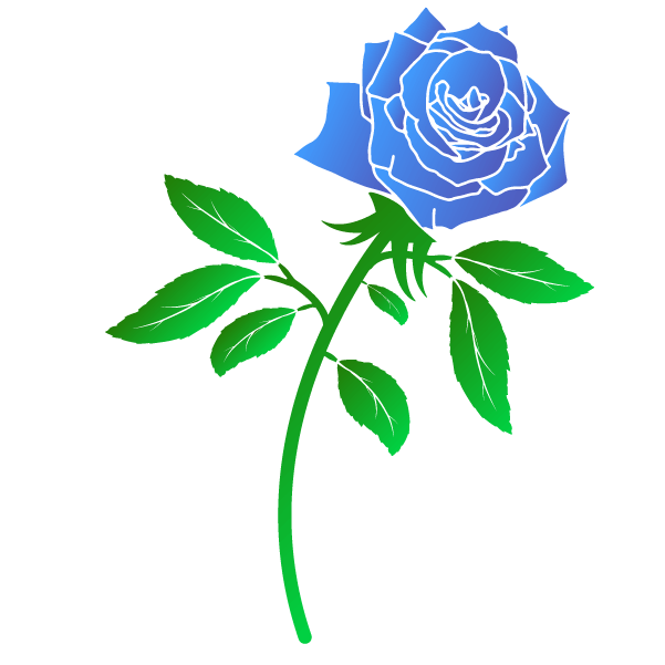 青い薔薇一輪のイラスト
