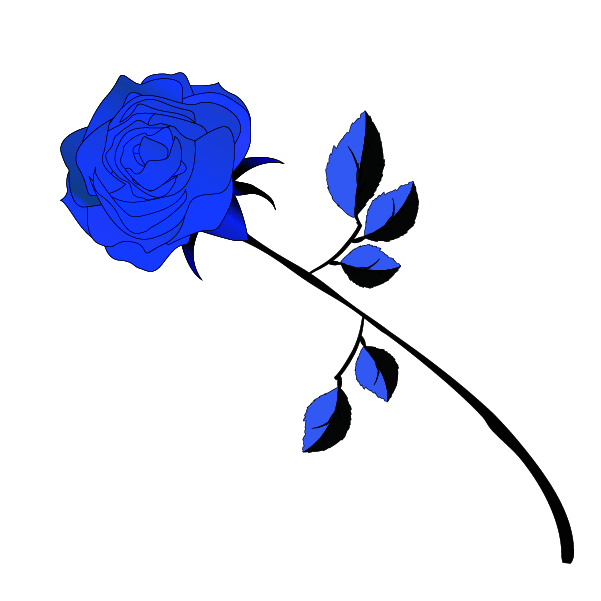 青い薔薇一輪のイラスト5