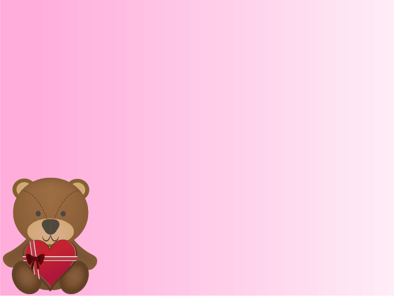 クマさんとシンプルなバレンタイン背景イラスト