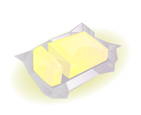 包装紙の上のバターのイラスト