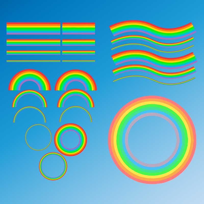 虹のイラストセット