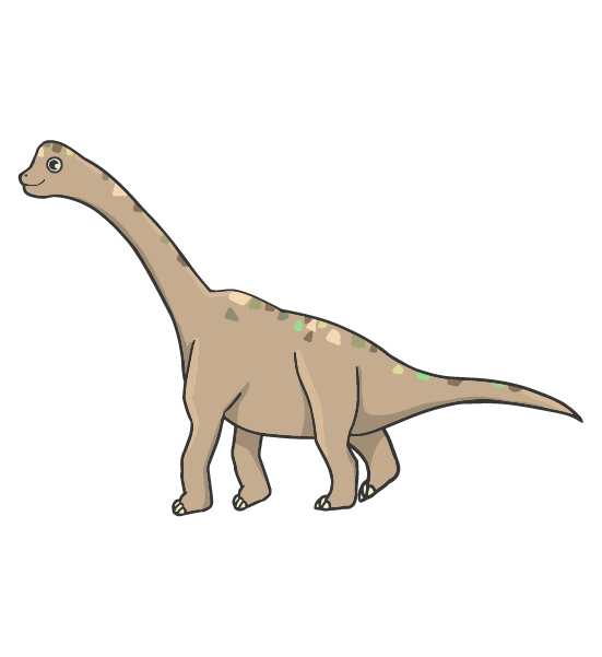 ブラキオサウルス(茶色)のイラスト