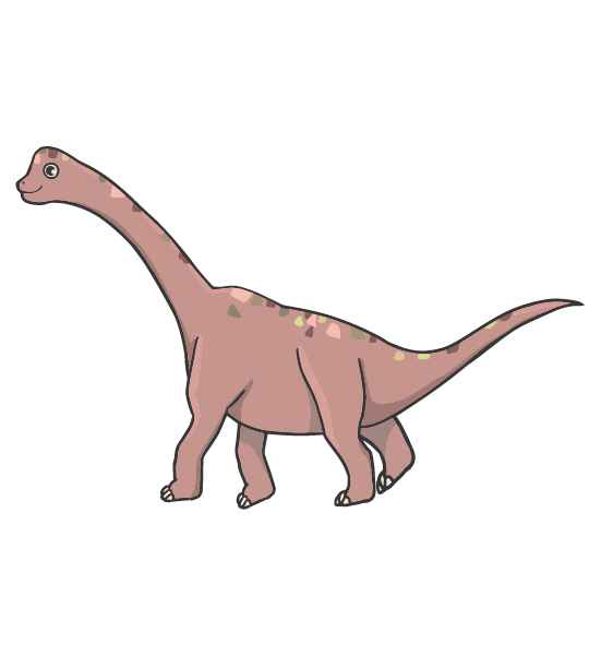 歩くブラキオサウルスのイラスト