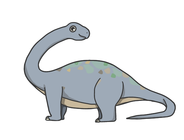 可愛いブロントサウルスのイラスト
