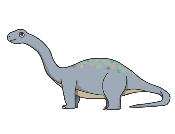 可愛いブロントサウルスのイラスト2