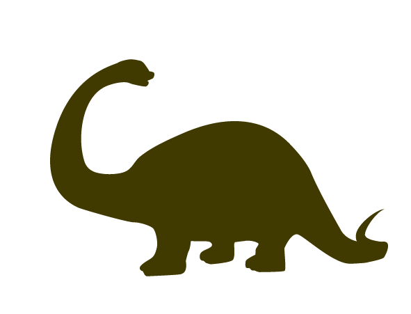 ブロントサウルスシルエットのイラスト