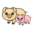 可愛い豚のキャラクターイラスト