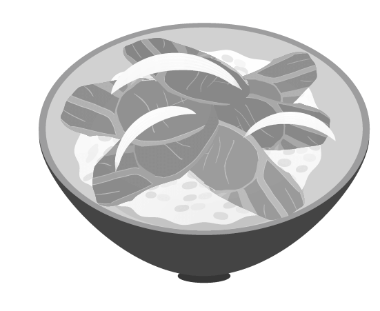 白黒豚丼のイラスト