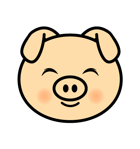 笑顔の豚のイラスト
