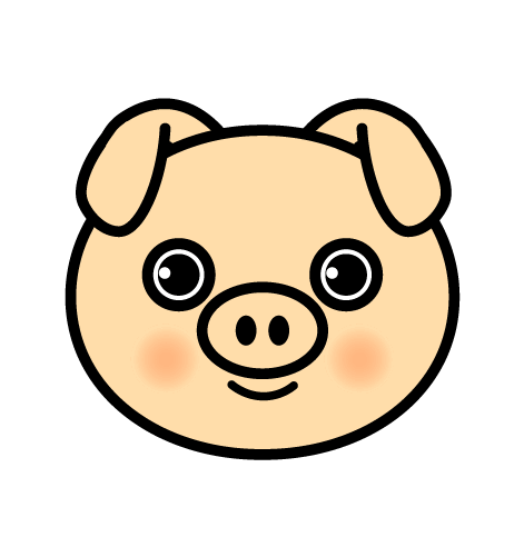 豚のの顔イラスト