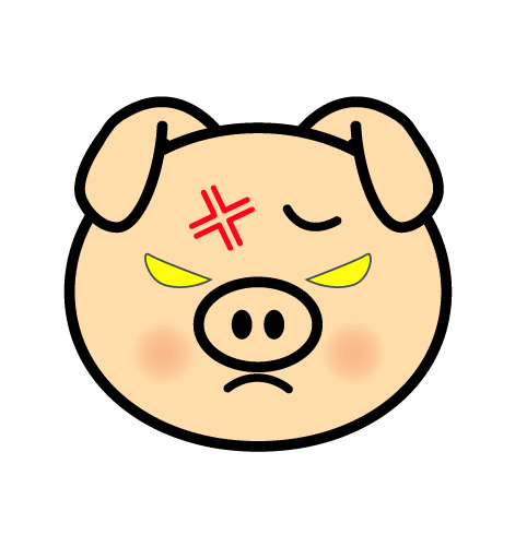 キレる豚のイラスト
