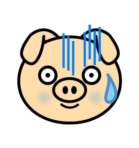 焦る豚のイラスト