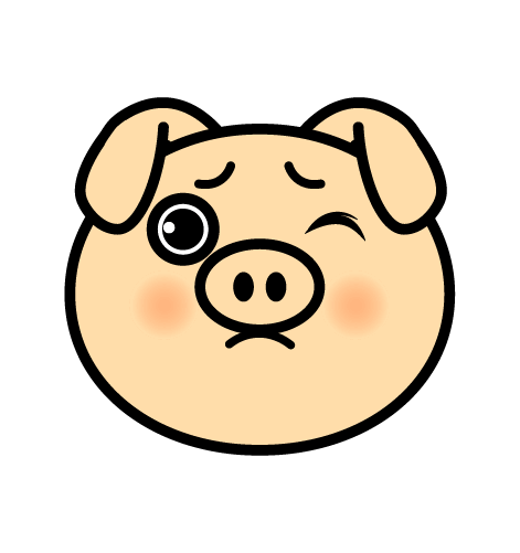 困った豚のイラスト
