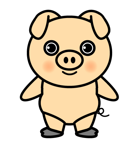 立つ豚のイラスト