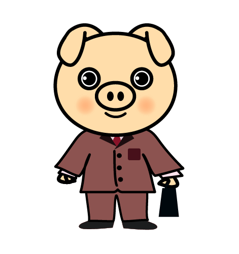 スーツの豚のイラスト