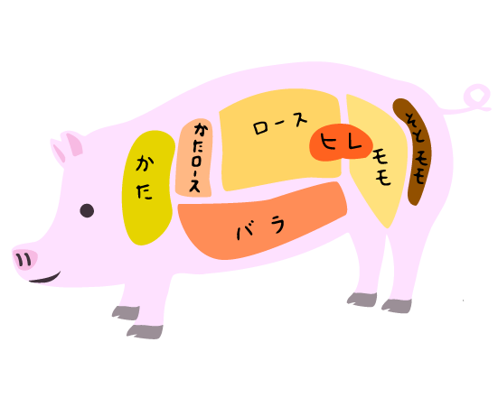 豚の部位のイラスト