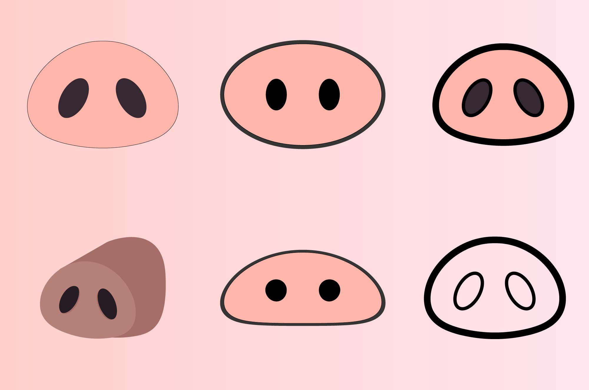 豚の鼻のフリーイラスト 可愛い装飾無料素材 チコデザ