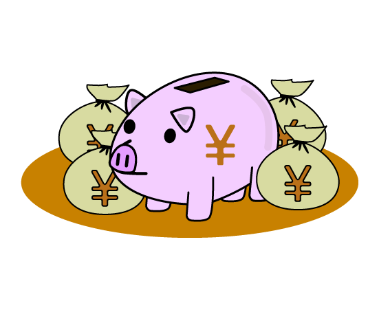 お金が貯まる豚の貯金箱のイラスト