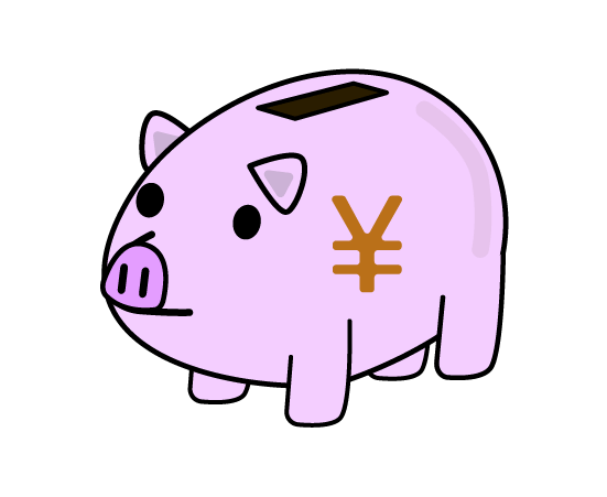かわいい豚の貯金箱のイラスト