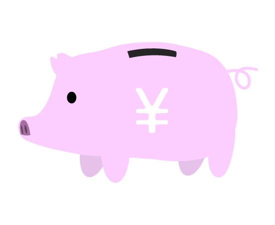 シンプルな豚の貯金箱のイラスト