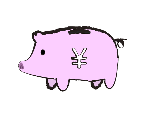 手書き風豚の貯金箱のイラスト