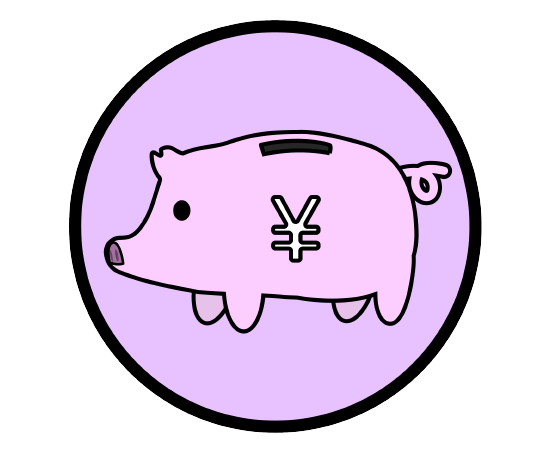 豚の貯金箱アイコンのイラスト