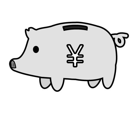白黒豚の貯金箱のイラスト