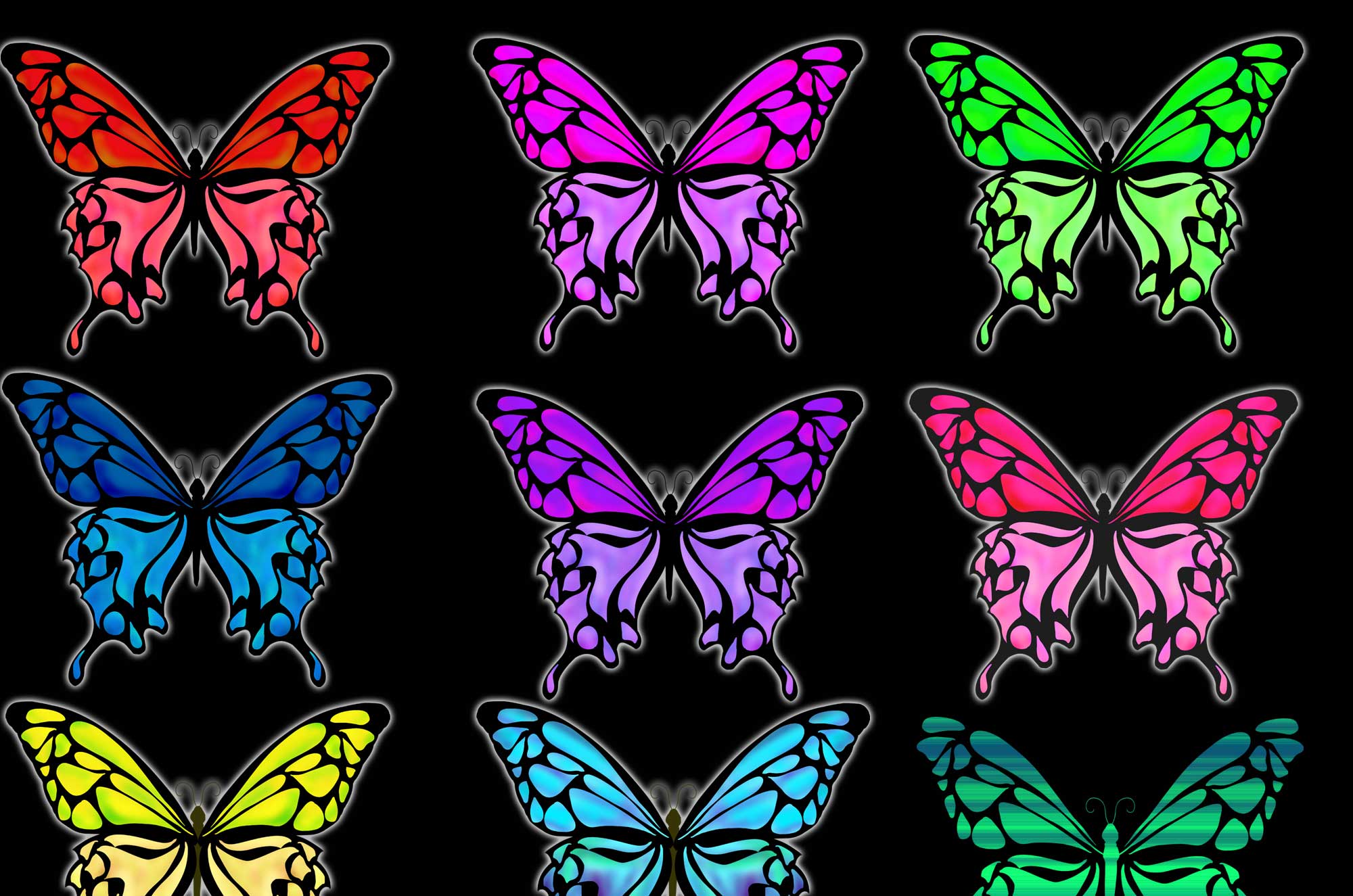 蝶イラスト - 美しいアゲハや文様のチョウチョの無料素材