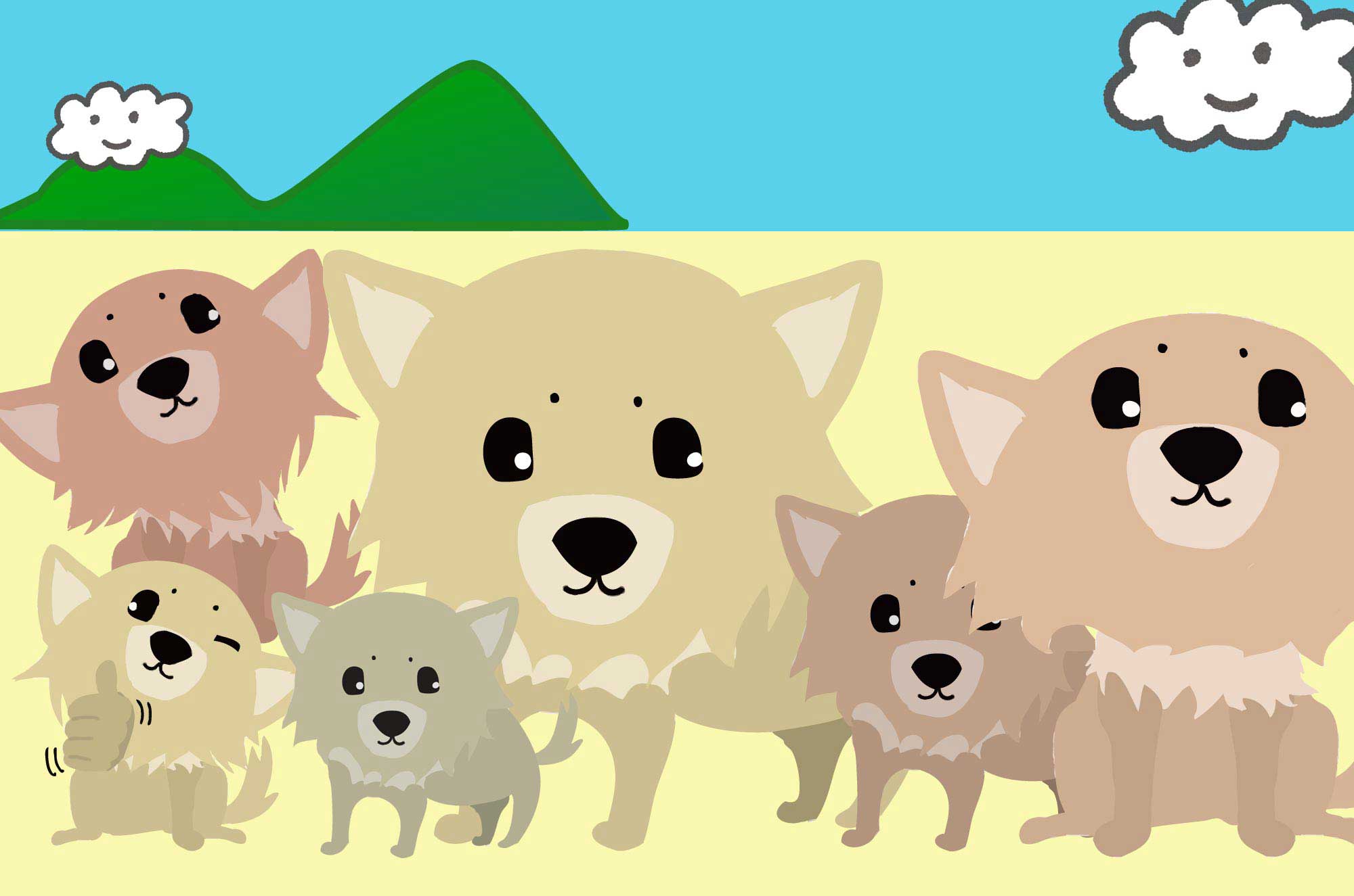 可愛いチワワのイラスト - 面白表情いっぱい犬の無料素材