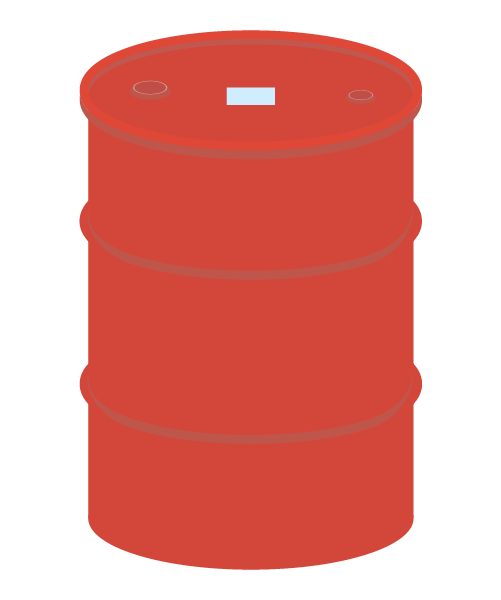 ドラム缶(赤)のイラスト