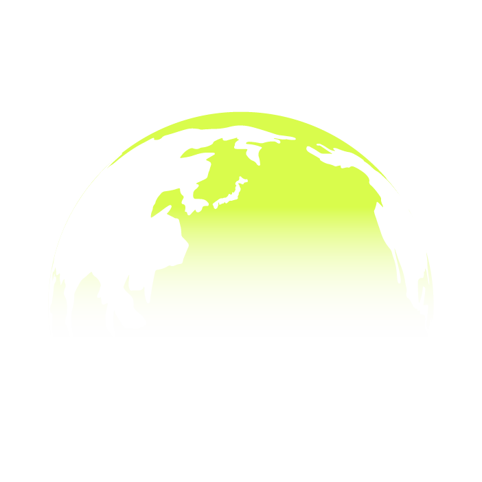 半分の地球のイラスト(黄色)