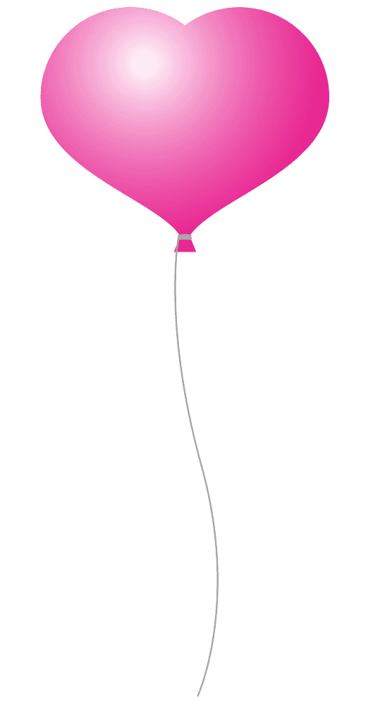 濃いピンクの可愛いハート風船