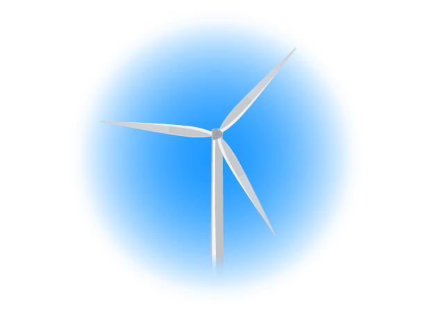 風力発電の挿絵(青)のイラスト