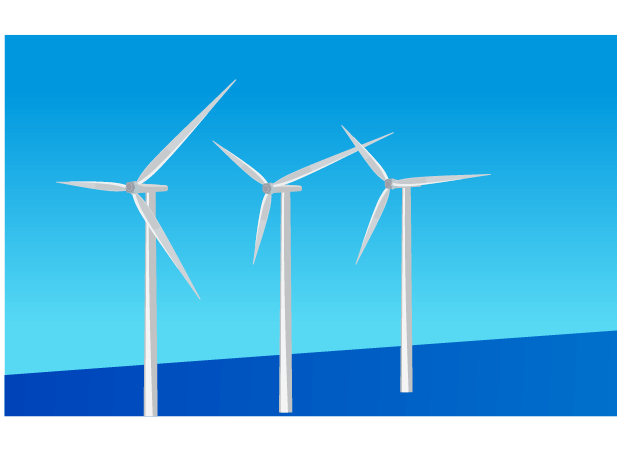 海上の風力発電2のイラスト