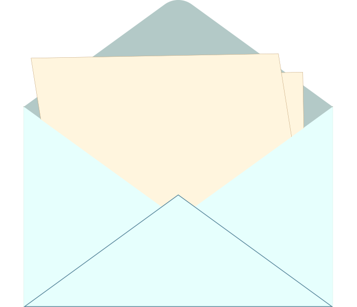 レター封筒と手紙のイラスト