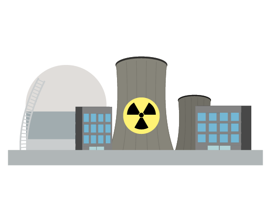 原子力発電所のフリーイラスト 発電所の建物無料素材 チコデザ