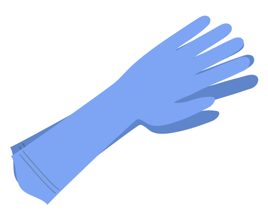 ロングゴム手袋のイラスト