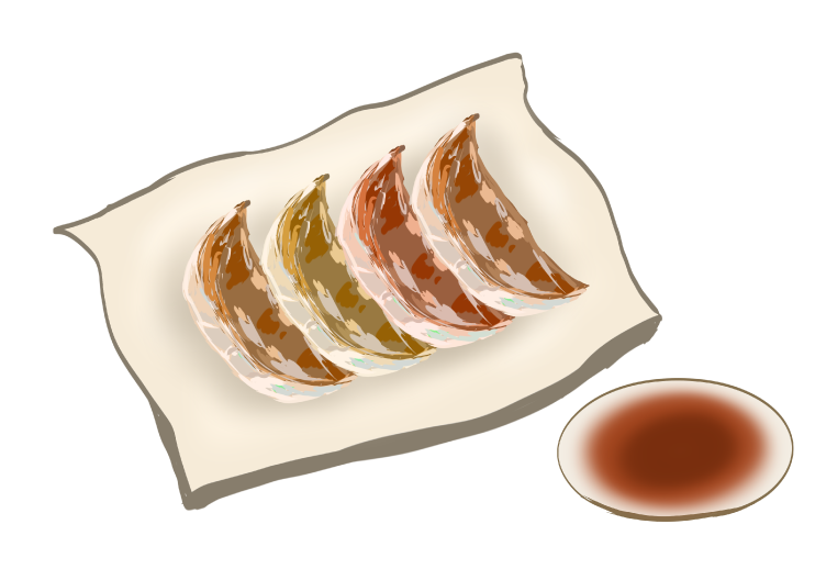 焼き餃子のイラスト