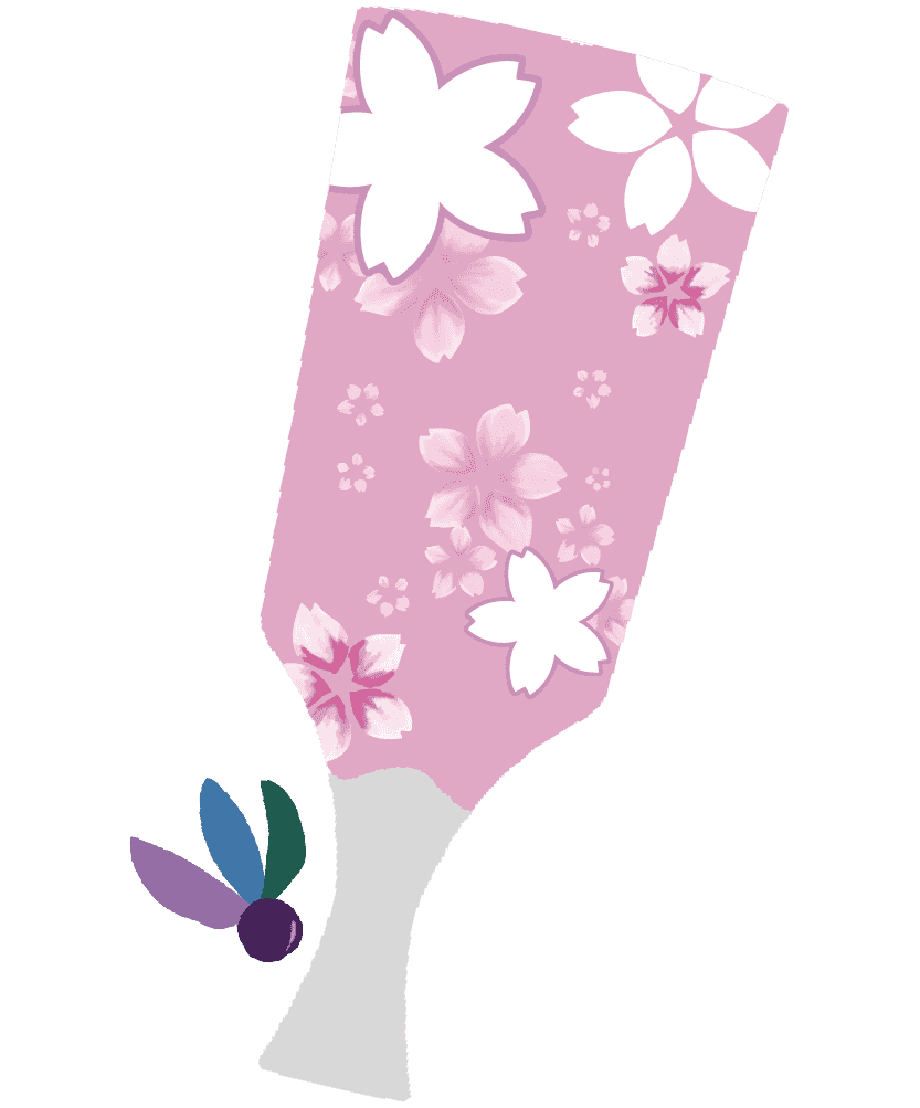 可愛い桜の羽子板のイラスト