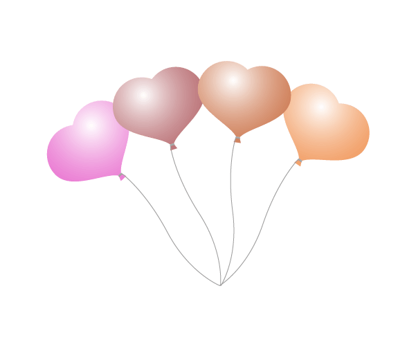 ピンクの風船のイラスト